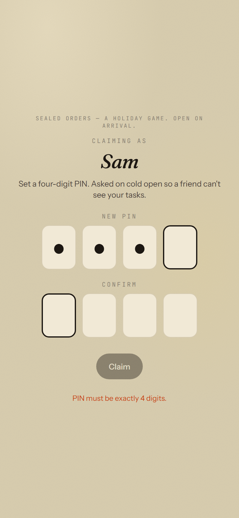 Set a PIN