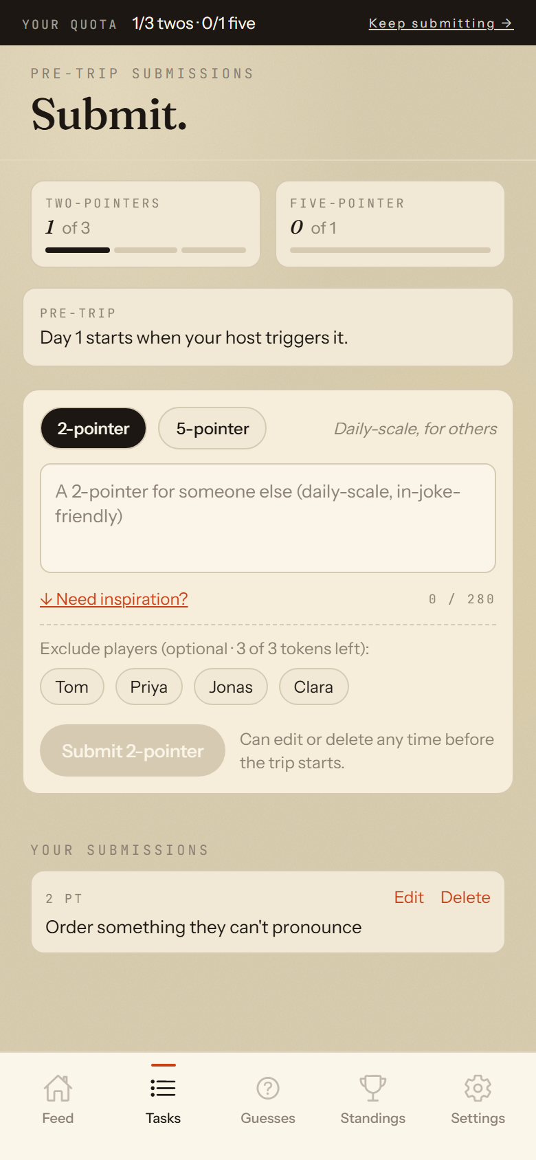 Submit tasks