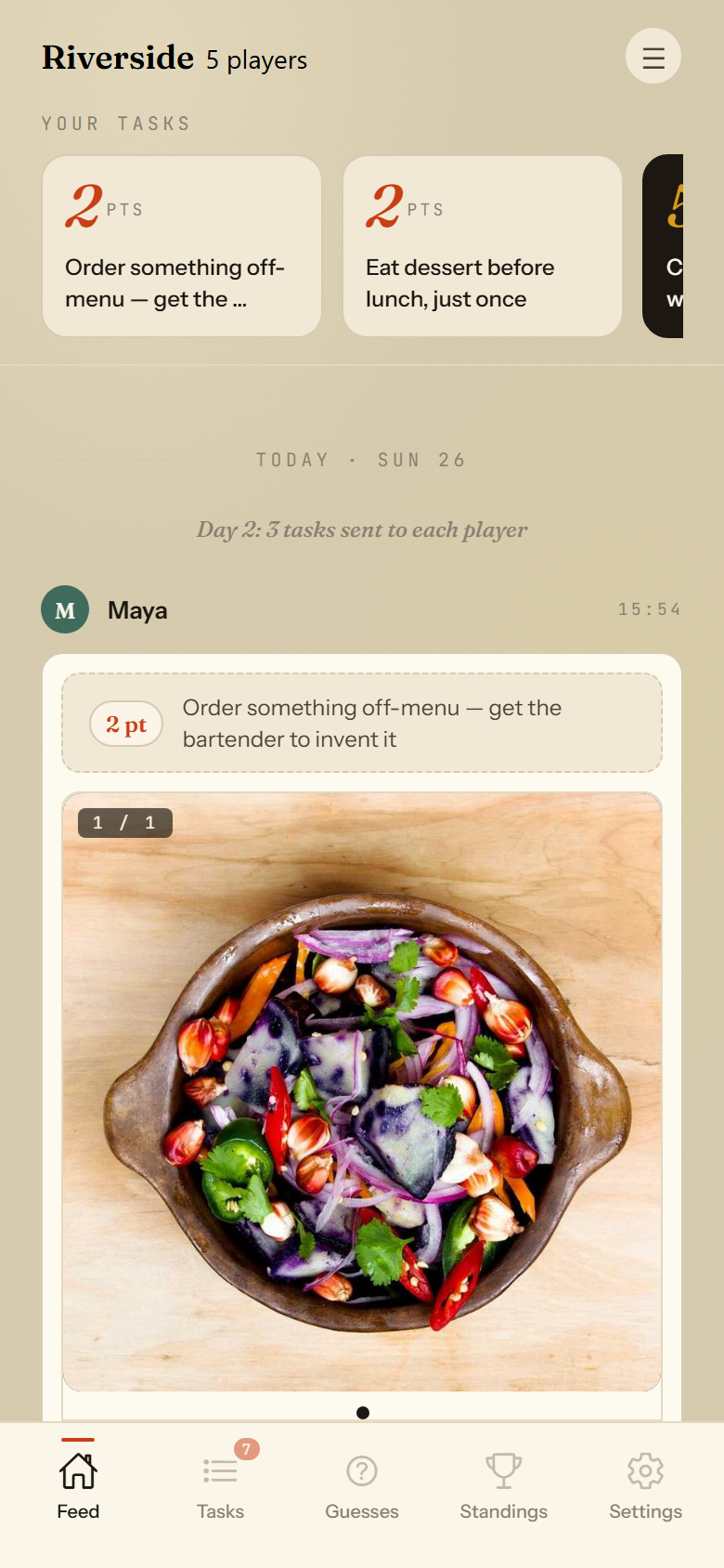 In-trip feed